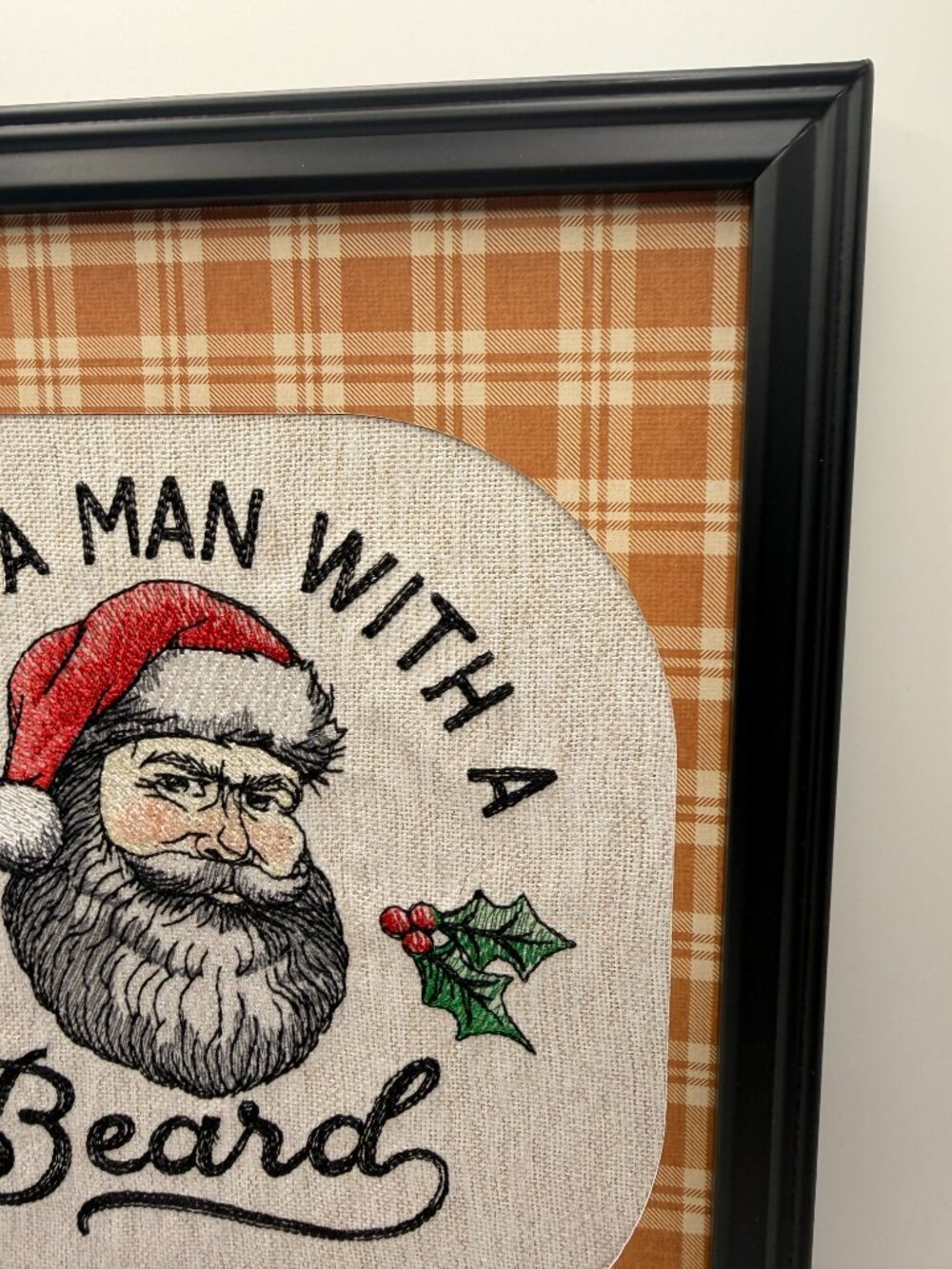 Homemade "I Love A Man With A Beard" 8X10 Embroidery Art - Picture 4 of 6